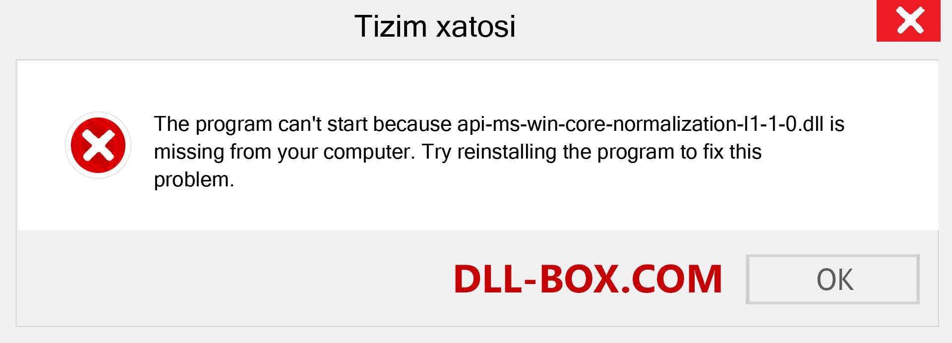 api-ms-win-core-normalization-l1-1-0.dll fayli yo'qolganmi?. Windows 7, 8, 10 uchun yuklab olish - Windowsda api-ms-win-core-normalization-l1-1-0 dll etishmayotgan xatoni tuzating, rasmlar, rasmlar